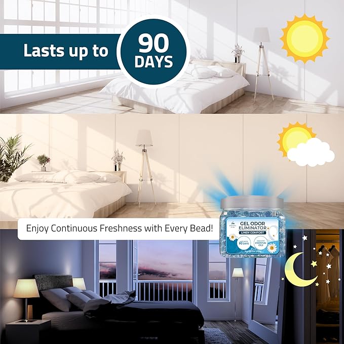 Scented Gel Air Freshener | (Pack of 2) Linen Comfort Gel Air Fresheners for Home, Office, and Small Spaces | Lasts 90 Days for Improved Home Fragrance | Essential House Air Freshener by Perfa