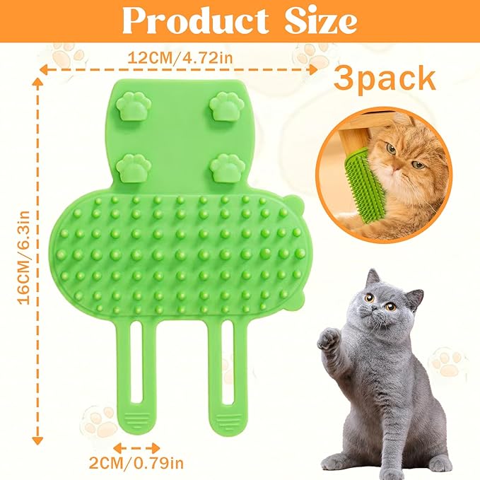 3 Pack Cat Self Groomer for Indoor Cats, Cat Self Groomer Corner Scratcher, Face Scratchers for Climbing Frames Table Legs