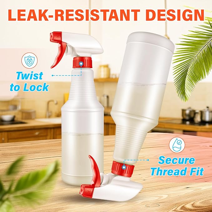 DIYSELF 16oz Spray Bottle 8 Pack, Heavy Duty Plastic Spray Bottles for Plants, Refillable Spray Bottles for Cats and Cleaning Solutions, Chemical Resistant Spray Bottle with Trigger Sprayers