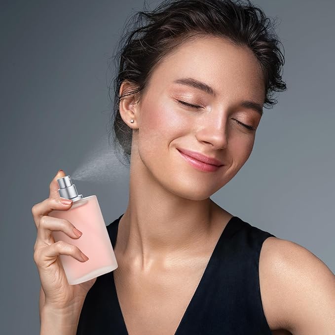 Tessco for you 6 Pcs 50ml / 1.7 Ounces Frosted Glass Bottle Perfume Atomizer refillable Spray Empty Perfume Dispenser Fine Mist Atomizer Cosmetic Container for Travel Men Women(Silver Gray)