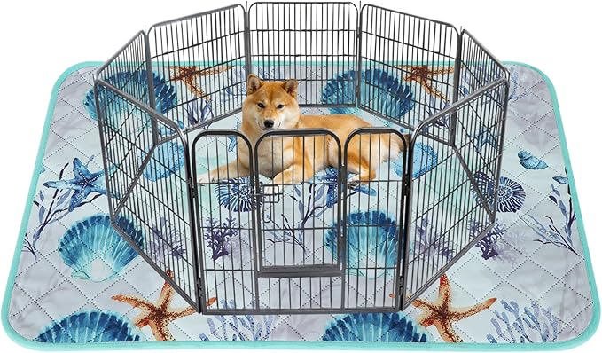 IEUUMLER Washable Pee Pads for Dogs, 1 Pack Reusable Waterproof Puppy Pads, Non-Slip Super Absorbent Dog Training Pad for Playpen Crate Bed EU012