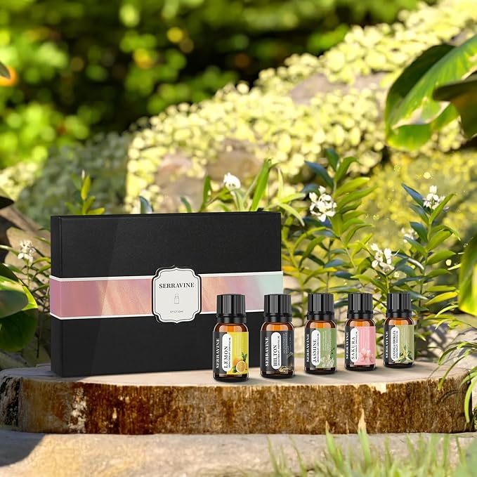 Perfect for Diffusers – 12 Natural Essential Oils Set with Gift Box & Bag | Lavender, Vanilla, Rose, Peppermint & More | Ideal for Aromatherapy, Relaxation & Home Use