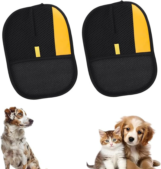2pcs Pet Hair Grooming Removal Gloves, Reusable Electrostatic Pets Puppy Cat Dog Hair Fur Remover Gloves Easy Cleaning Shedding Brushes for Furniture Carpet Couch Car Seat