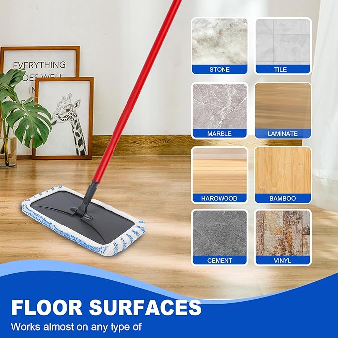 4 Pack Reusable Mop Replacement Pads Suitable for 15*8 inch Flat Mops, Compatible with Hardwood Floor More Microfiber Mop, Cotton Terry Cloth, Floor Cleaner Pads