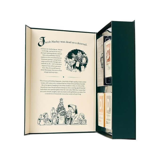 Duke Cannon Men’s Holiday Soap Gift Set – Lump of Coal 10 oz Bar + 3 Junior Bars (American Bourbon, Sawtooth, Midnight Swim) – Christmas Gift, Stocking Stuffer, Grooming Set for Men