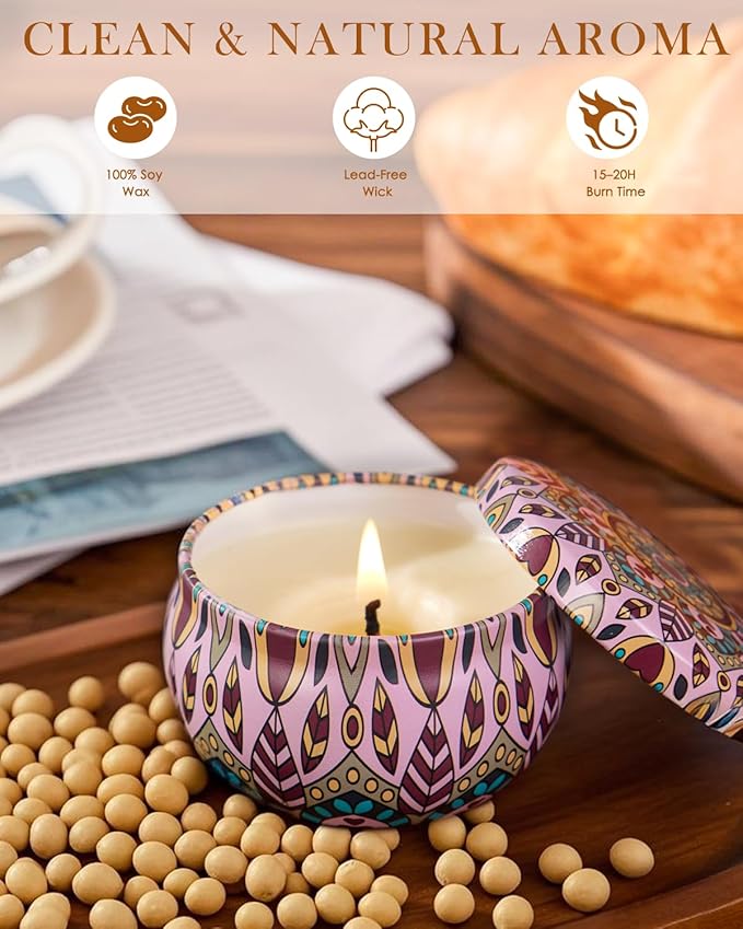 Christmas Candle Gift Set for Women, 20 Pack Long Lasting Scented Soy Candles, Aromatherapy Candles for Home Relaxation, Perfect Holiday & Christmas Gifts with Gift Box