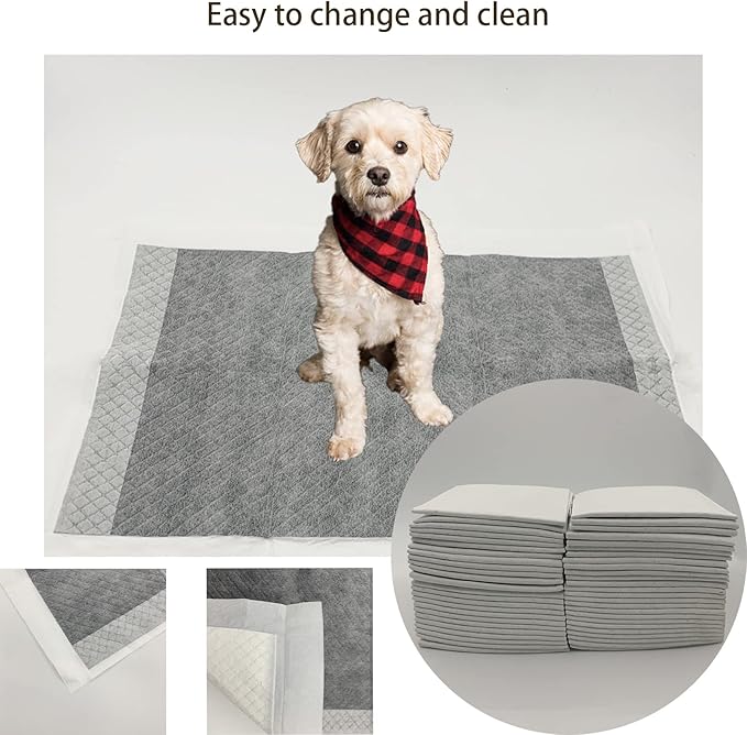 100 Pcs Rabbit Pee Pads,Puppy Potty Training Pad Small Animals Super Absorbent Disposable Cage Liners Bamboo Charcoal Quick-Dry Mats for Rabbits Hedgehogs Chinchillas Cats Dogs(13x18In)