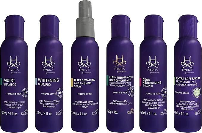 Hydra Professional Experience , Shampoo, Conditioner, and Sprays, Dog and Cat Grooming Supplies, 6-Bottle Set