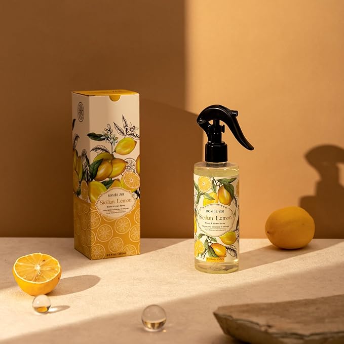 ROMIIE ZOI Room Spray Lemon, Air Freshener Spray Made with Natural Plant Extract, Scented Room Spray for Home Fragrance Fabric Spray Freshener 8.5 FL OZ