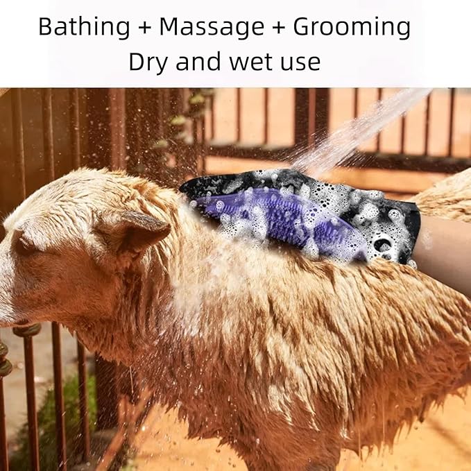 2PC Pet Hair Removal Glove for Cats & Dogs | Electrostatic Pet Hair Removal Glove | Magic Brush Pet Hair Remover Tool | Efficient Grooming Gloves for Pet Hair, Furniture Clothes Couch Carpet Car Seat