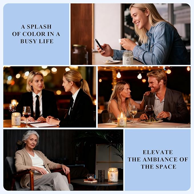 Winter Candle Gift Set, 4 Pack 28oz Soy Wax Scented Candles for Home – Cinnamon Apple, Balsam Fir, Vanilla Bean, Cedarwood & Amber – Cozy Aromatherapy Candles for Christmas, Holiday & Home Decor Gifts