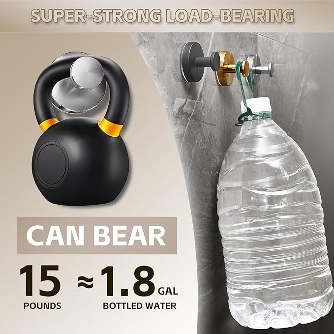 2025 Upgraded Drill-Free Suction Cup Hooks, Stainless Steel Suction Cup Hooks for Shower, Mirror, Wall, Bathroom, Glass, Hanging Towels - 4 Pack, Brushed Silver