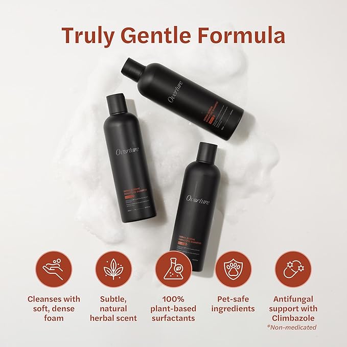 ODAC Overture Derma Serene Signature Pet Shampoo, Ultra Gentle with Dual Ceramides NS & EOP, Oat & Barley, Fine & Dense Lather, Herbal Freshness, for Dogs & Cats, 10.14 fl oz Korea Beauty Pet Skincare