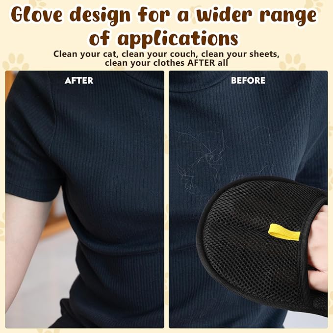 Pet Hair Removal Glove for Cats & Dogs, 2025 Newly Upgraded Electrostatic Pet Hair Gloves, Reusable Pet Hair Remover Tool for Clothing, Couch, Carpet, Curtain