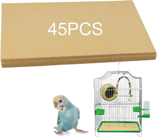 35 Pcs Gravel Liner Paper for Bird Cage, 11 x 17 Inch Bird Cage Liner Paper Bedding Calcium Paper Special Pet Bedding Accessories for Pet Parrot Bird Cage in Sea Sand