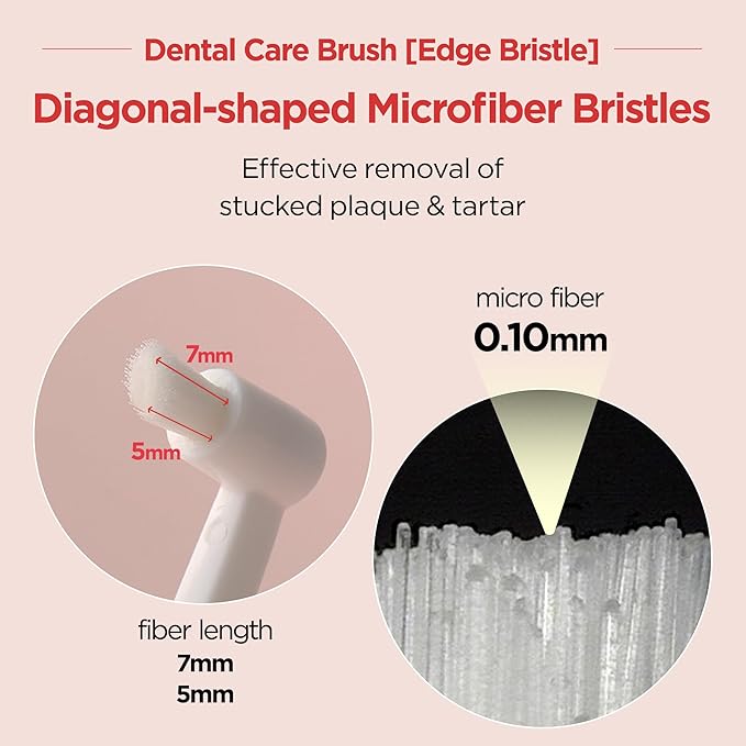 JAYU PET Dental Care Brush (Edge Bristles) 1ea - Micro Round Head Dog Toothbrush, Cat Toothbrush, Dental Care, Perfect for Kitten & Small Breed with End-tuft Diagonal-Shaped Bristle & Easy Grip Handle