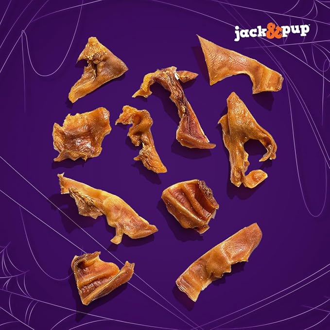 Jack & Pup Pig Ears Slivers (1lb) - Premium Natural Dog Chews, Pork Pig Ears, Healthy Dog Treats, Odor Free, Excellent Rawhide Alternative