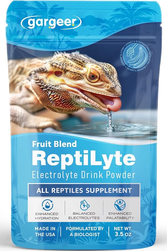 'ReptiLyte' Electrolyte Drink Supplement with Fruit for Reptiles | Hydration & Palatability Boost | Bearded Dragons, Geckos, Lizards, Tortoises | Made in USA. Enjoy!