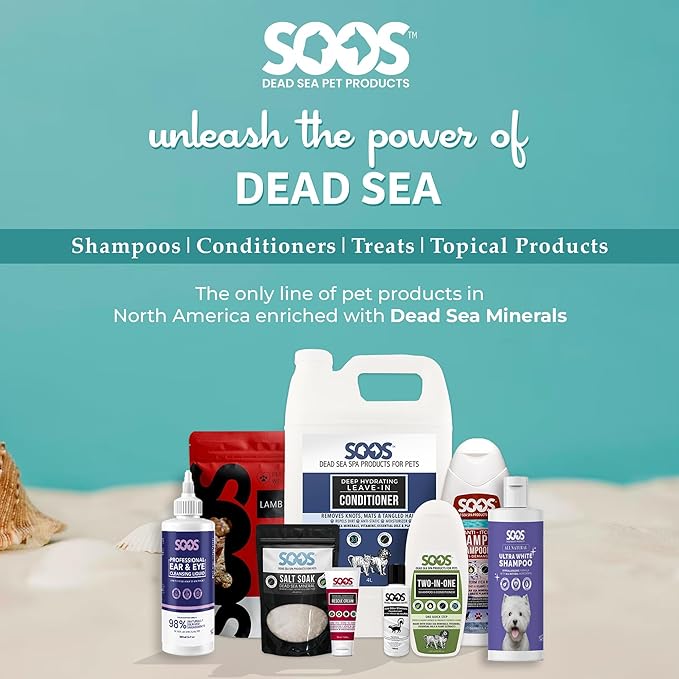 Soos Ultra White Hypoallergenic Shampoo for Dogs & Cats - Natural White Brightening Formula, Gentle & Moisturizing Pet Wash for Sensitive Skin - 4L