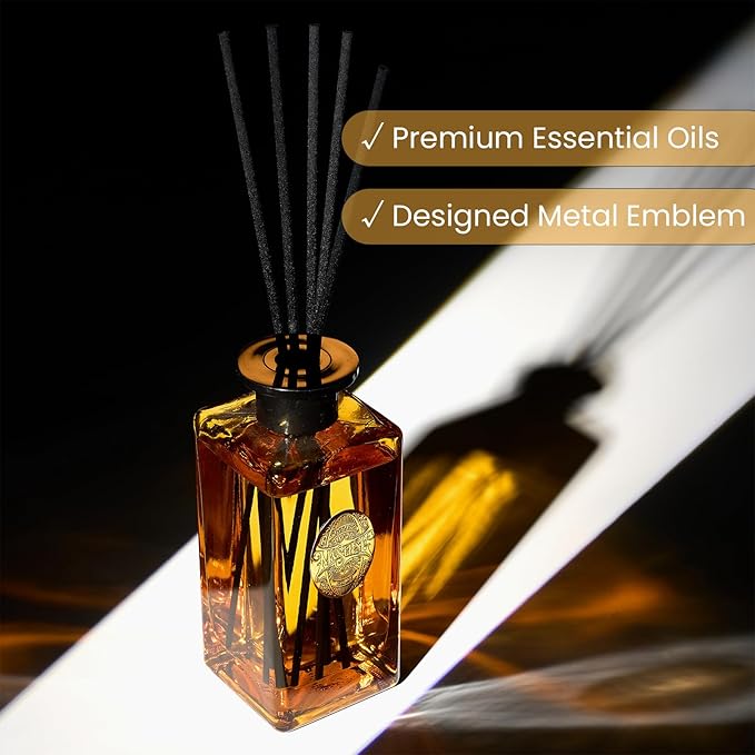 M&SENSE 10.14 oz Large Reed Diffuser Set | New Home Scent Oil Diffuser with Sticks | Hotel Collection Non-Toxic Essential Oil |for Bedroom Bathroom Living Room