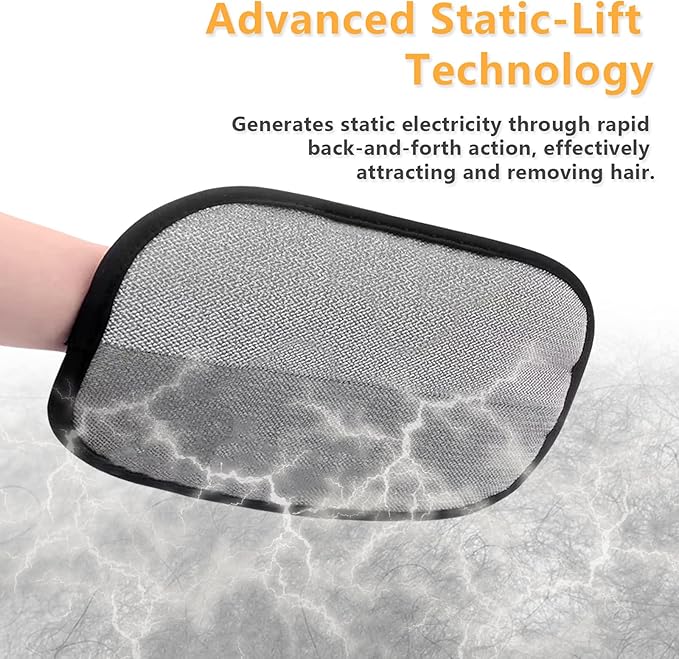 2 Pack Electrostatic Pet Hair Removal Gloves - Upgraded Reusable & Washable Pet Hair Remover Gloves for Cats & Dogs, Thickened Magic Brush Tool for Couch, Carpet, Furniture, Clothing & Car Seat