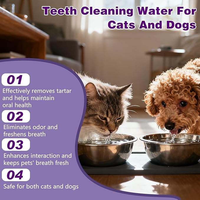 Pawbright Dental Water Additive, Specialized Dental Care Formula,Natural & Flavorless Formula to Fight Tartar,Promote Healthy Gums & Freshen Breath Easy Daily Use for All Pet(237ML)