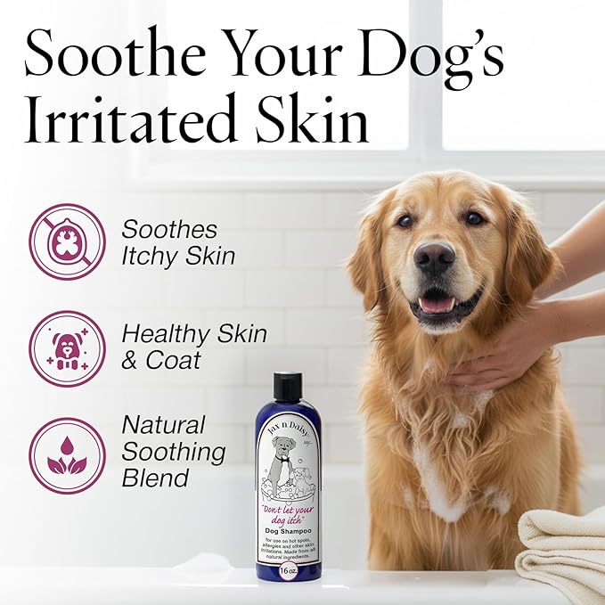 Jax n Daisy Dog Shampoo - Gentle and Effective Allergy and Sensitive Skin Shampoo for Dogs - Eliminates Odors, Fleas, and Soothes Itchy Skin - Perfect for Puppies
