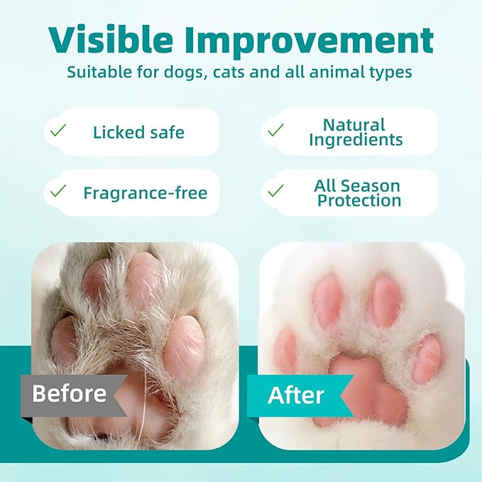 2-Pack Dog Paw Balm - 60g Natural Paw Cream for Dogs & Cats | Beeswax, Coconut Oil, Vitamin E | Lick-Safe Paw Pad Balm for Hot Pavement, Dry & Cracked Paws