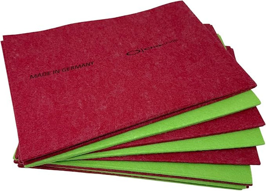 10 Pack Extra Large Original German Holiday Shammy Cloths Chamois Towels Super Absorbent for Pets, Parenting Tool Cleaning for Home and Commercial Use Wholesale Bulk (Red and Green)