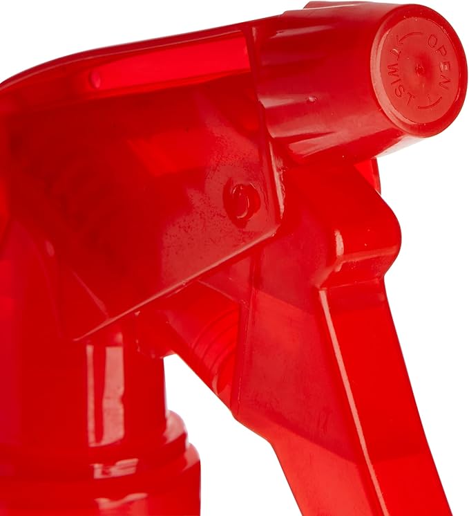 Juvale Spray Bottles for Cleaning & Hair Care - 16 oz, Clear & Red, 6-Pack - Plastic Spray Bottles Adjustable Nozzle Mist & Stream - Refillable Plant Sprayer