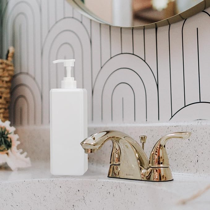 Suream 33.8 oz Refillable Pump Dispenser Bottle, 3Packs Large Shower Bottle Organizer with 4PCS Lables for Shampoo, Body Soap, Hand Soap, Conditioner, for Bathroom, Kitchen, Hotel, Salon, SPA