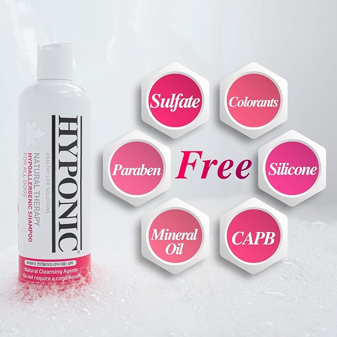 HYPONIC Hypoallergenic Premium Dog Shampoo (All Breeds, 3X's Size, Save 25% 50.7 oz) - Deodorizing, Good Smelling, Sentitive Skin, Detangling