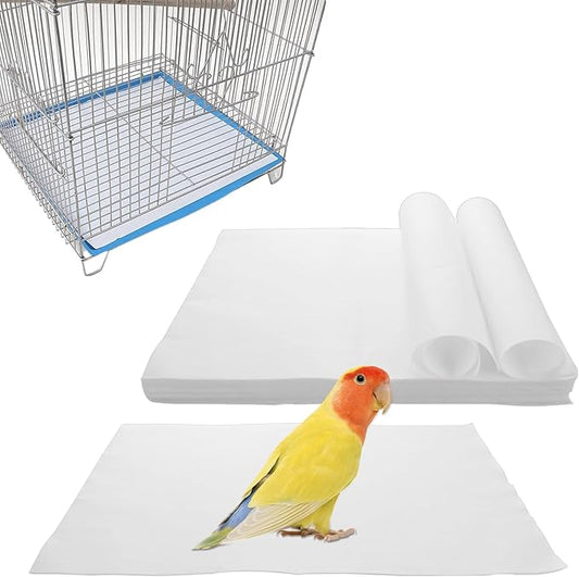200 Pack Bird Cage Liner Papers, 17x12 Inch Non-Woven Bird Cage Liners Disposable Cage Paper Liners, Precut Absorbent Cushion Pad Mat Accessories for Pet Bird Parrot