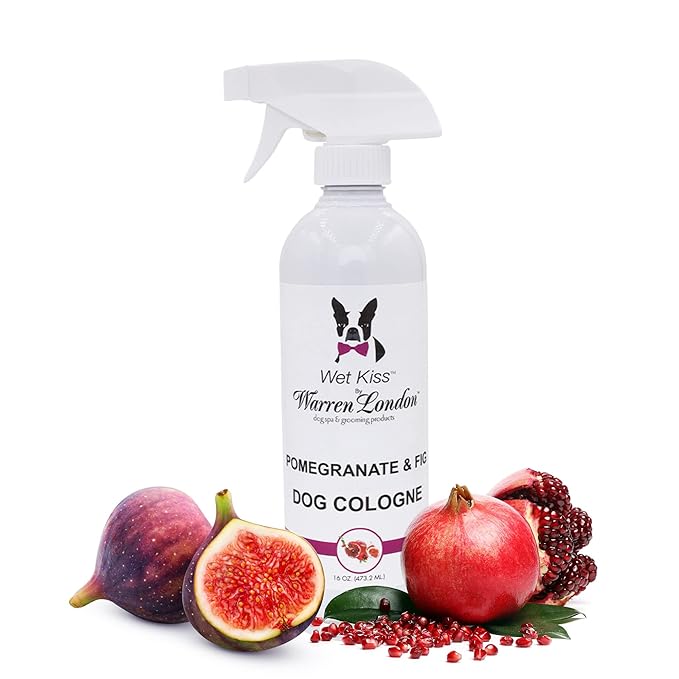 Warren London Wet Kiss Dog Cologne Spray – Pomegranate & Fig | Long-Lasting Odor Eliminator & Coat Freshener for Dogs & Cats | 16 oz