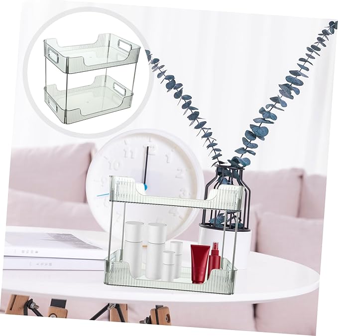 BESTOYARD 2tier Bathroom Countertop Organizer Tray Makeup Brush Organizer Over Toilet Storage