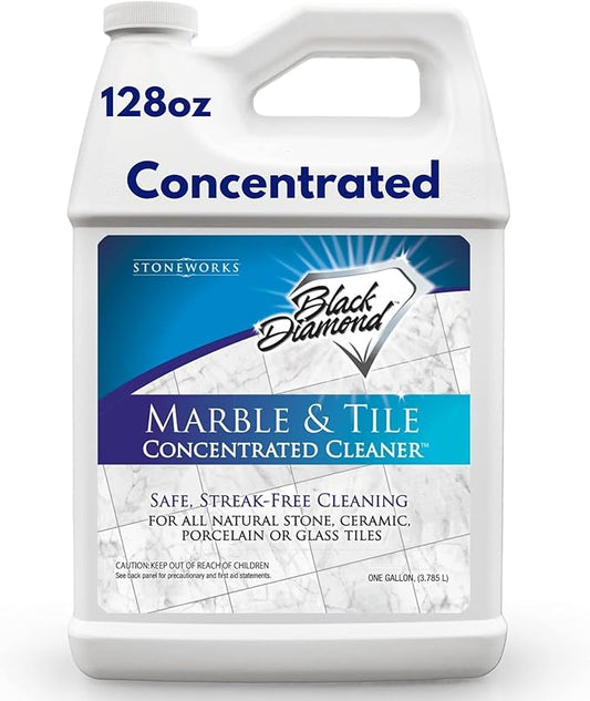 Black Diamond Stoneworks MARBLE & TILE FLOOR CLEANER. Great for Ceramic, Porcelain, Granite, Natural Stone, Vinyl and Brick. No-rinse Concentrate.(1-Gallon)