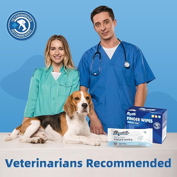 Dog Finger Wipes, 120 Count Ear Cleaner for Dogs Cats Bathing Wipes, Pet Dental Clean Finger Wipes, Natural Puppy Eye Wipes | Soothes Itchy Dry Skin, Coconut Scent Dog Ear Infection Treatment