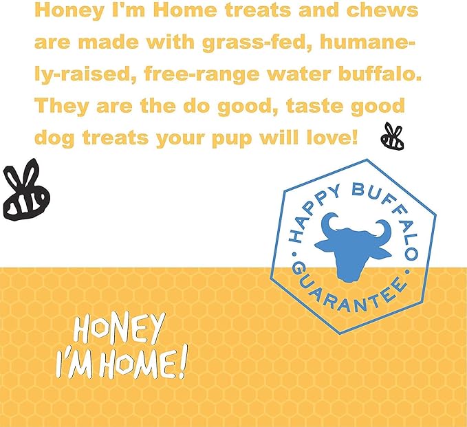 Honey I'm Home Honey Coated Dog Chew Variety Pack – Crunchy Ears, Trachea Tubes & Bully Sticks – All-Natural, Grain-Free, Healthy Buffalo Treats
