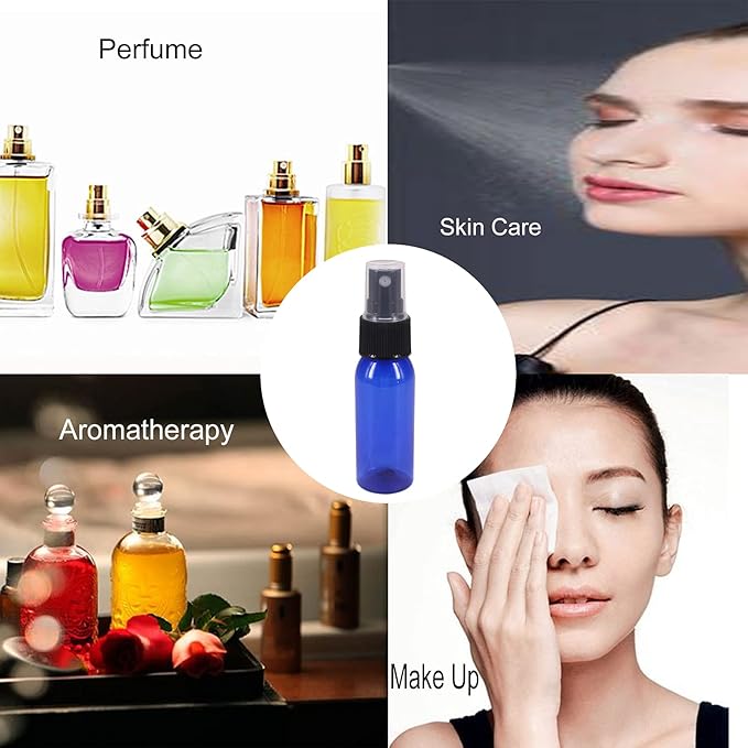 24 Pack 1 oz Plastic Spray Bottles, Fine Mist Mini Travel Size Sprayer Bottle, Refillable Liquid Containers for Perfume, Alcohol, Essential Oil, Aromatherapy