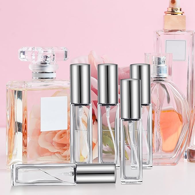 9 ML Empty Perfume Bottles, 12 Pcs Mini Glass Refillable Perfume Atomizer, Leak-proof Fragrance Bottles with Fine Mist Sprayer, Portable Perfume Bottle, Perfume Atomizer for Men and Women