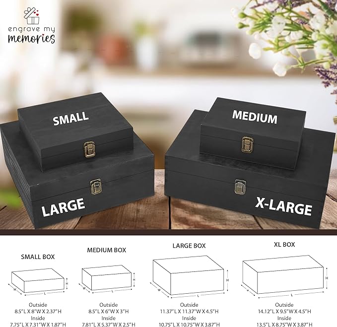 Personalized Wedding Memory Box for Keepsakes Custom Engraved Keepsake Box for Bridal Gifts Photos Jewelry Mementos - Storage Boxes for Valentine's day Newlyweds Anniversaries Engagement Bridal Shower