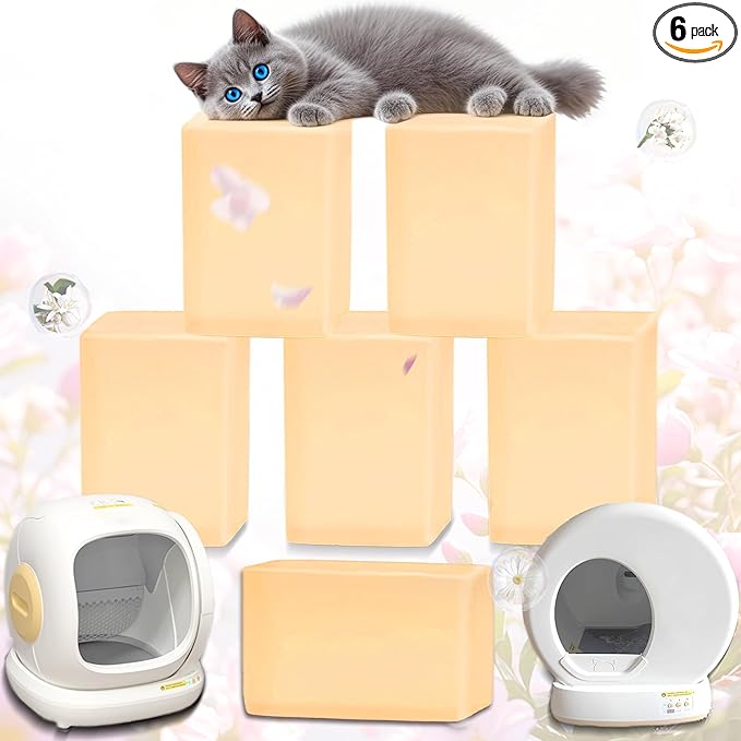 NewKe 6 Pack Cat Odor Eliminator for Meowant Self-Cleaning Cat Litter Box, Litter Deodorizer Compatible with MW-SC01/MW-SC02/LB02, Cat Toilet Odor Deodorant Gel, Pet Gift