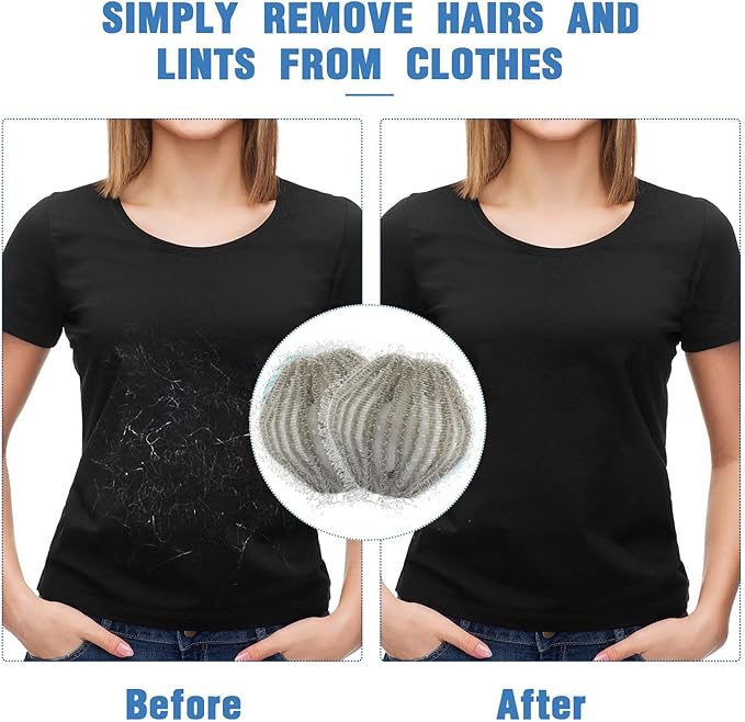 Upgrade 12 PCS Pet Hair Remover for Laundry, Reusable Dog & Cat Hair Remover for Laundry, Washing Machine Pet Hair Catcher for Clothes, Bedding, Gentle on Fabrics (Gray)