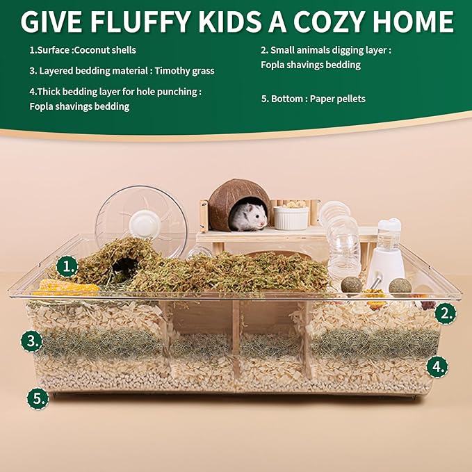 18oz Natural Aspen Wood Pet Bedding – Low Dust, Odor Control & Ultra Absorbent Shavings for Hamsters, Parrots, Guinea Pigs & Small Animals