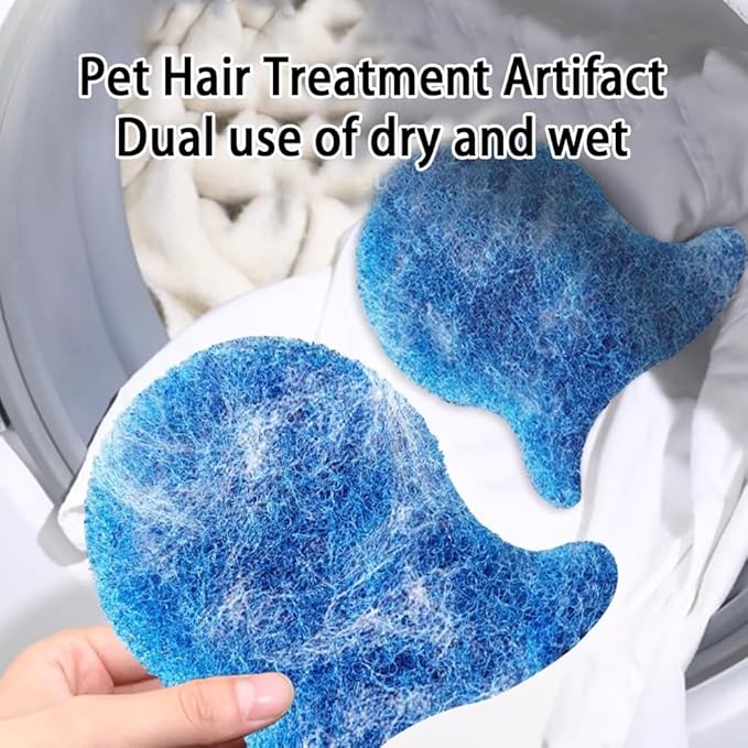 4 PCs Pet Hair Remover for Washing Machine, Reusable Pet Hair Remover for Laundry, Non Toxic Dog Hair Catcher for Washer, Bedding, Clothes (Blue)
