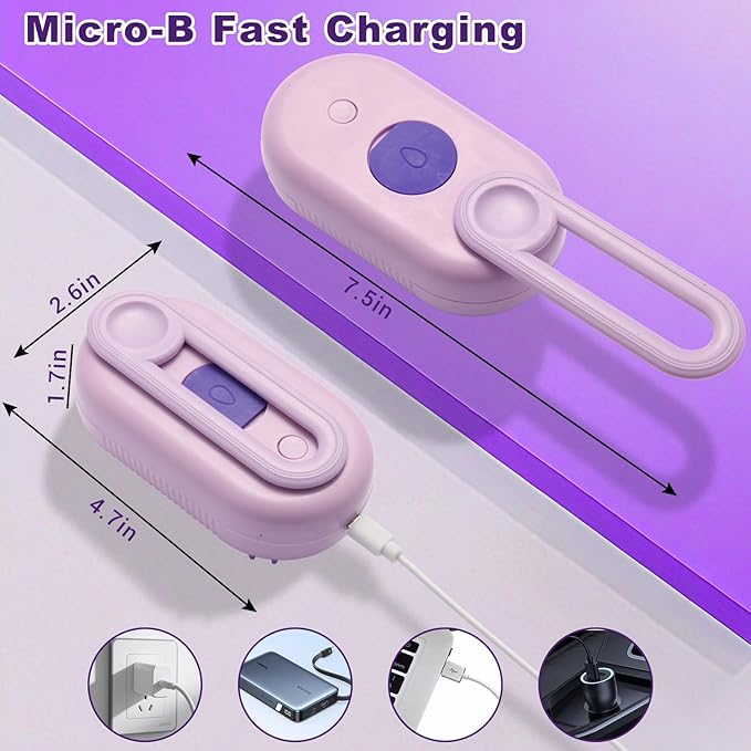 4-in-1 Pet Steam Brush for Dogs & Cats - Anti-Static Deshedding Grooming Tool with Massage & Cleaning for Long/Short Hair | Micro-B Rechargeable (Purple)