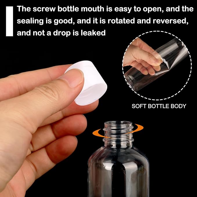 40 Pack 5 oz Plastic Bottles with Caps, Clear Empty Bottles, Cosmetic Containers for Lotion and Shampoo, Travel-Friendly Bottles, BPA-Free for Liquids and Personal Care