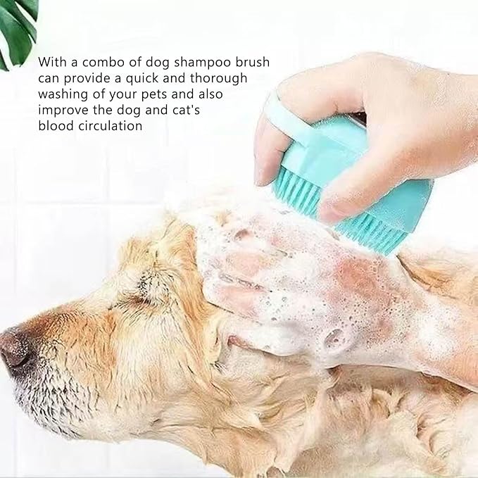 Pets Bath Brush | Scrubber for Bath | Dog Shampoo Brush | Dog Washing/Shower Brush, Suitable for Short/Long Haired Dogs, Dog Brush for Shedding, Bathing, Massaging & Grooming (blue) (blue)