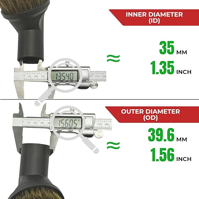 1-3/8'' Vacuum Brush Attachments for Shark, Miele & Most Canister/Handheld Vacuums – Crevice Tool, Upholstery & Horsehair Dusting Brushes - Pet Hair Removal Attachment