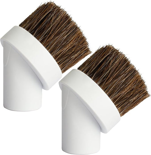2 Pack Deluxe Replacement Vacuum Round Dusting Brushes Vacuum Brush Attachment -1.25 inch (32mm) Soft Horse Hair Vacuum Attachment Brush, Hair Length 35mm for Most Vacuum Cleaners Accessories